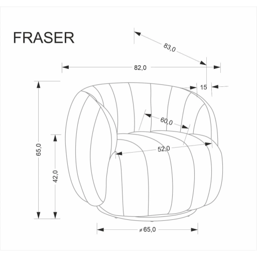 Fraser fotel sötétbézs