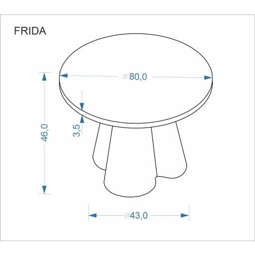 Frida dohányzóasztal travertin/dió