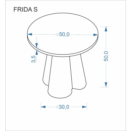 Frida S dohányzóasztal travertin/dió