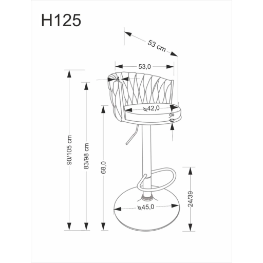 H-125 Szürke Bárszék