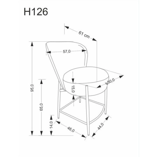 H-126 Szürke Bárszék