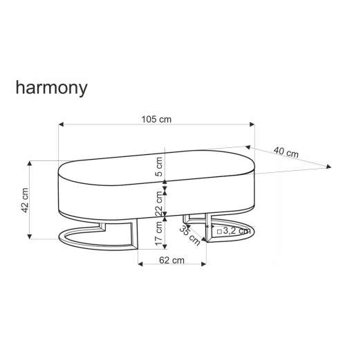 Harmony fekete, fehér, arany pad