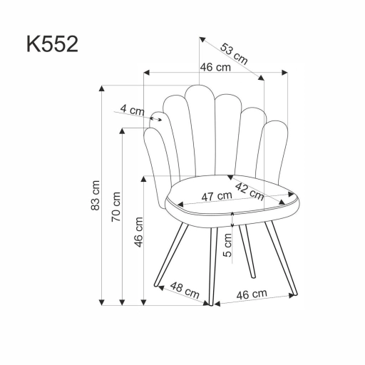 K-552 étkezőszék szürke