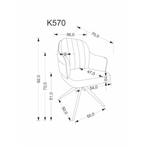 K-570 forgatható étkezőszék fahéj