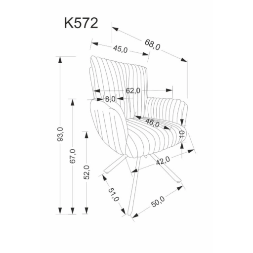 K-572 forgatható étkezőszék szürke