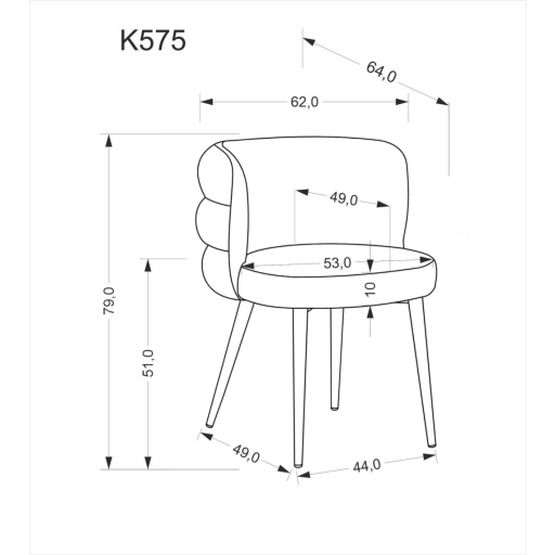 K-575 étkezőszék szürke