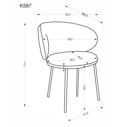 K-587 szék szürke