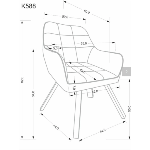K-588 forgószék fekete