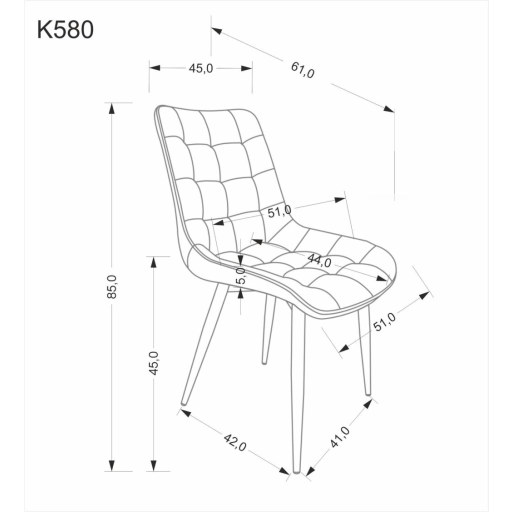 K580 étkezőszék sötét zöld