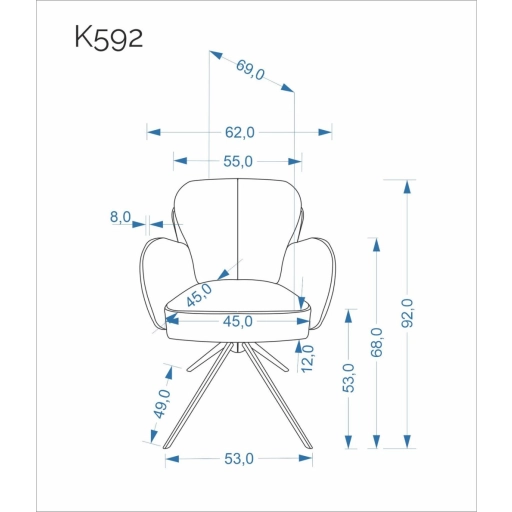 K-592 360 fokban forgatható étkezőszék sötétbézs/kasmír