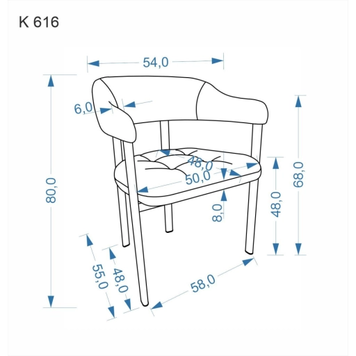 K-616 bársony étkezőszék bézs/dió