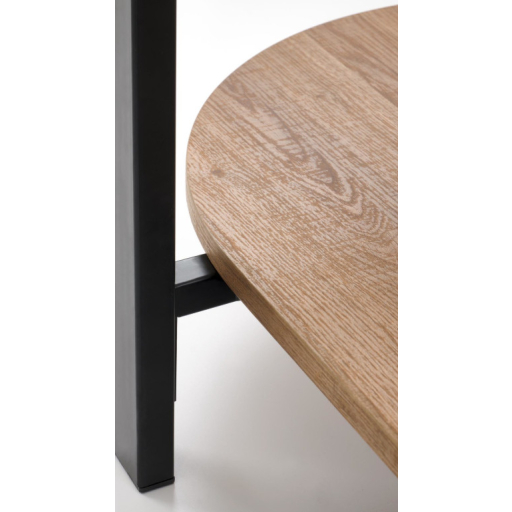 Kamala Kerek Dohányzóasztal natúr/fekete