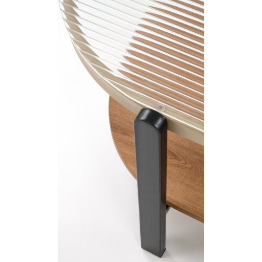 Kamala Kerek Dohányzóasztal natúr/fekete