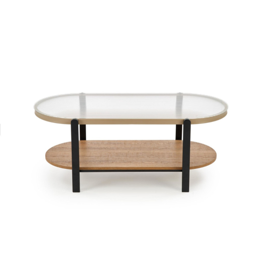 Kamala Kerek Dohányzóasztal natúr/fekete