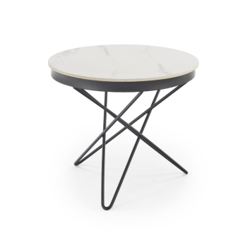 Leila 2 Kerek Dohányzóasztal fehér márvány/fekete