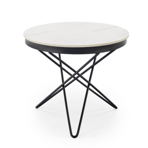 Leila 2 Kerek Dohányzóasztal fehér márvány/fekete