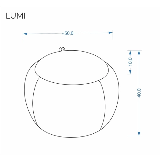 Lumi puff szürke tárolórésszel