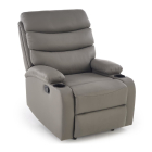 Perus dönthető szürke fotel pohártartóval