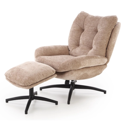 PESTO hintázható fotel puffal bézs