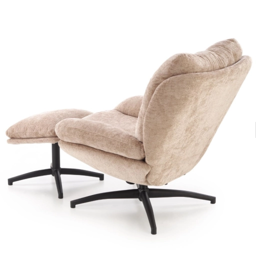 PESTO hintázható fotel puffal bézs