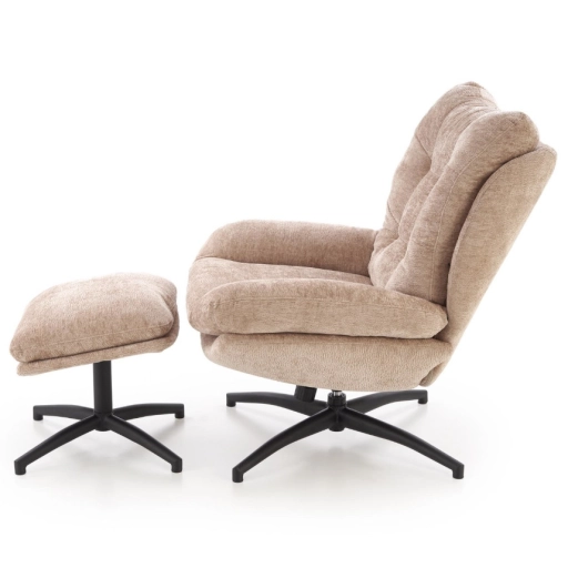 PESTO hintázható fotel puffal bézs