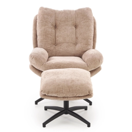 PESTO hintázható fotel puffal bézs