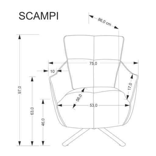 Scampi fotel szürke