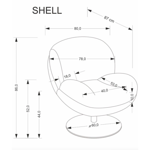 Shell forgófotel szürke