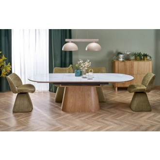  Sirius bővíthető étkezőasztal fehér márvány / natúr 160-240 cm