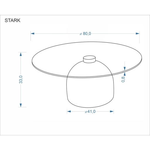 Stark dohányzóasztal füstös üveg/kasmír 80cm