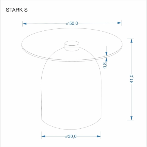 Stark S dohányzóasztal füstös üveg/kasmír 50cm