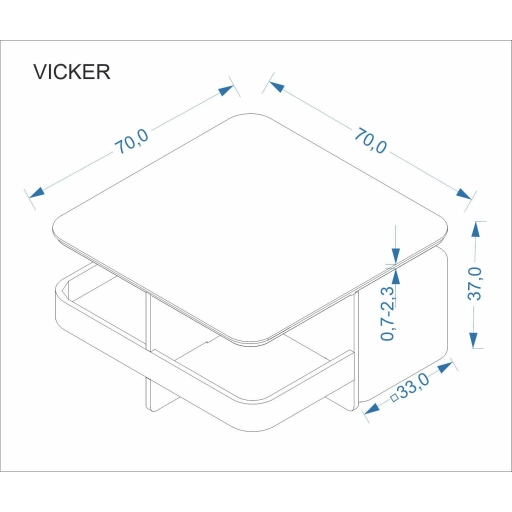 Vicker dohányzóasztal puffokkal fekete/dió