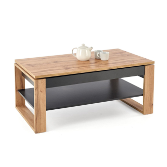 Betty emelőlapos dohányzóasztal kézműves tölgy/fekete