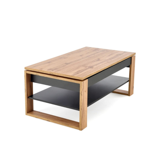 Betty emelőlapos dohányzóasztal kézműves tölgy/fekete