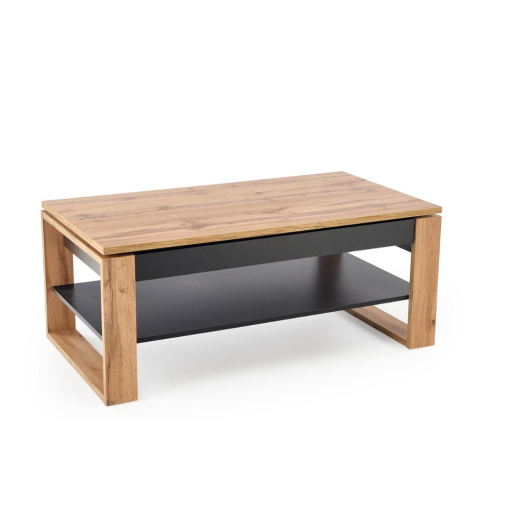 Betty emelőlapos dohányzóasztal kézműves tölgy/fekete