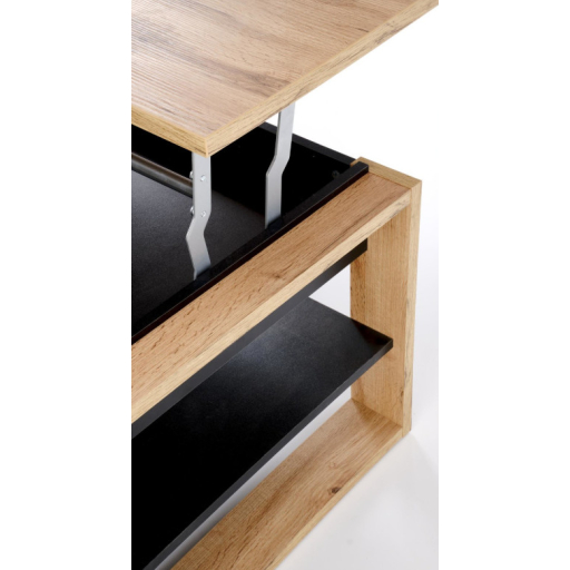 Betty emelőlapos dohányzóasztal kézműves tölgy/fekete