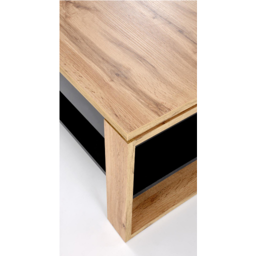 Betty emelőlapos dohányzóasztal kézműves tölgy/fekete