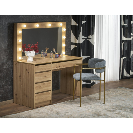 Hollywood XL fésülködő/sminkasztal artisan tölgy