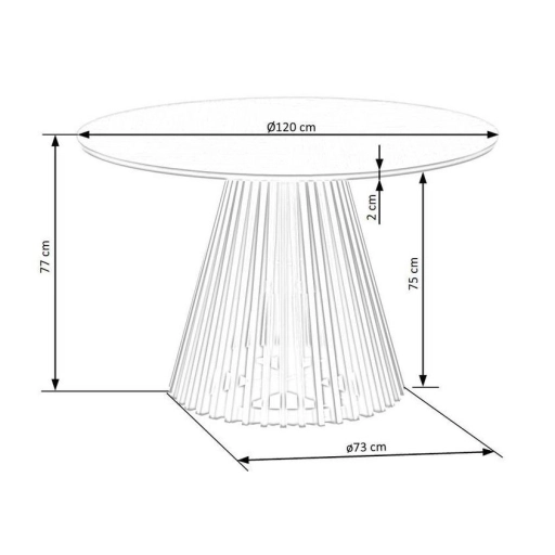 Miyaki étkezőasztal bükk, fekete 120cm