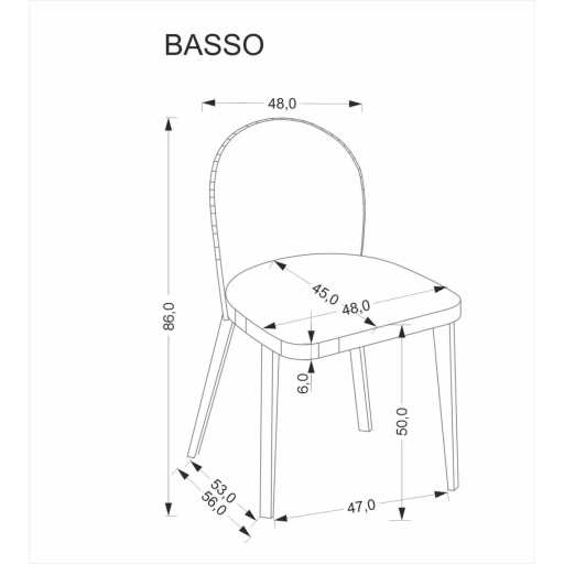 Basso szék világos dió / bézs