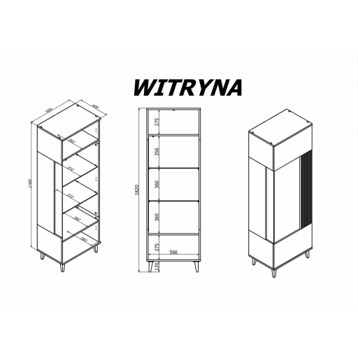 Random W-1 üveges tároló wotan tölgy