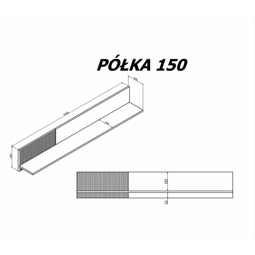 RANDOM 2 P-1 függőpolc kasmír/dió