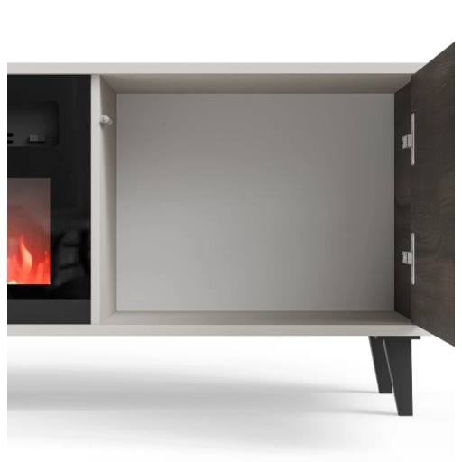 Random 2 RTV-180K TV állvány kandallóval kasmír/dió 180cm