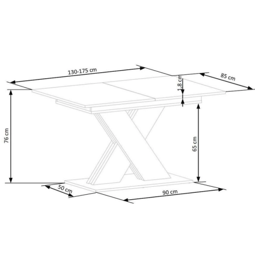 Xarelto bővíthető étkezőasztal cremona tölgy 130-175 cm