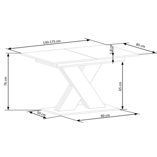 Xarelto bővíthető étkezőasztal lancelot tölgy 130-175 cm
