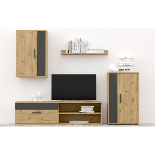 Benson 4 részes nappali szett kézműves tölgy, fekete