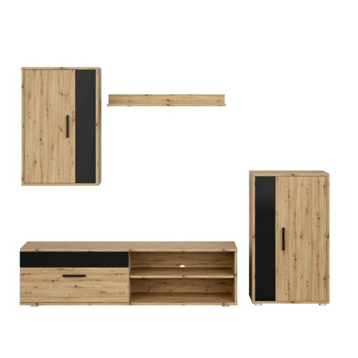 Benson 4 részes nappali szett kézműves tölgy, fekete