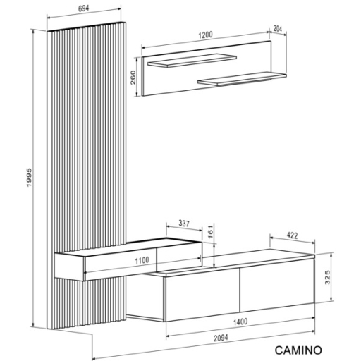 CAMINO szett kézműves tölgy, kasmír