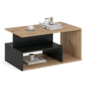 Iva dohányzóasztal kézműves tölgy-fekete