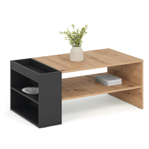 Murcia dohányzóasztal kézműves tölgy / fekete